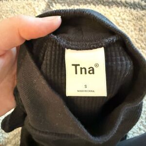 TNA Charcoal Ribbed Knit Top
